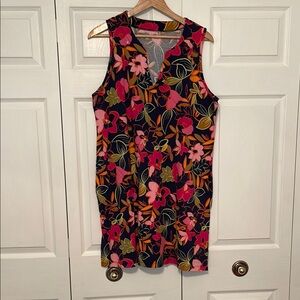 Lands' End Floral Swim Coverup - Pink, Orange, Yellow 18